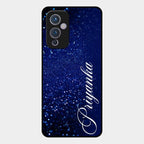Glitter Customize Glass Case Cover Blue For Oneplus 9 5G