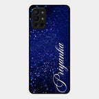 Glitter Customize Glass Case Cover Blue For Oneplus 9R 5G