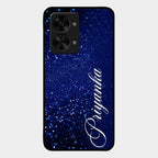 Glitter Customize Glass Case Cover Blue For Oneplus Nord 2T 5G