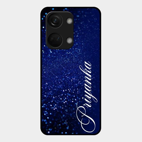 Glitter Customize Glass Case Cover Blue For Oneplus Nord 3 5G