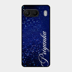 Glitter Customize Glass Case Cover Blue For Oneplus Nord 4 5G