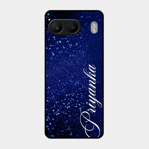 Glitter Customize Glass Case Cover Blue For Oneplus Nord 4 5G