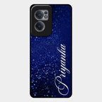 Glitter Customize Glass Case Cover Blue For Oneplus Nord Ce 2 5G