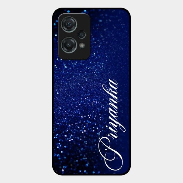 Glitter Customize Glass Case Cover Blue For Oneplus Nord Ce 2 Lite 5G