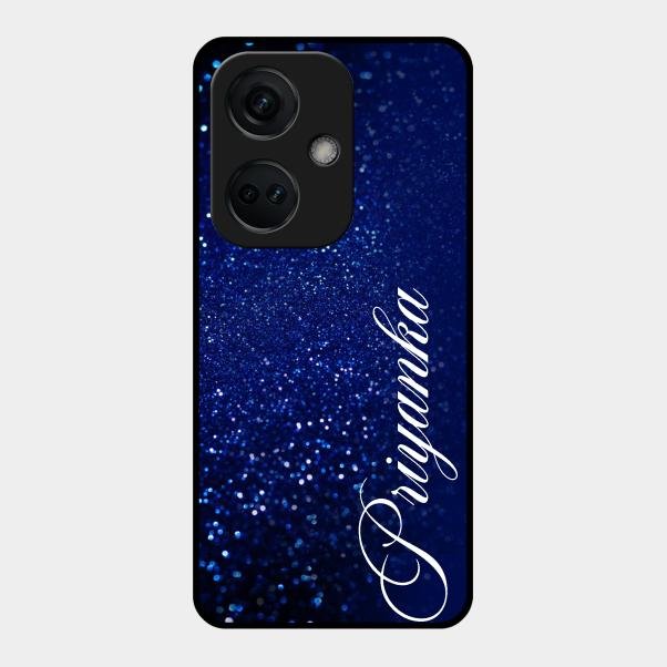 Glitter Customize Glass Case Cover Blue For Oneplus Nord Ce 3 5G