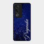 Glitter Customize Glass Case Cover Blue For Oppo A3 Pro 5G