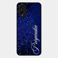Glitter Customize Glass Case Cover Blue For Oppo A38