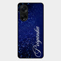 Glitter Customize Glass Case Cover Blue For Oppo F23 5G