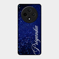 Glitter Customize Glass Case Cover Blue For Oppo F27 Pro Plus 5G