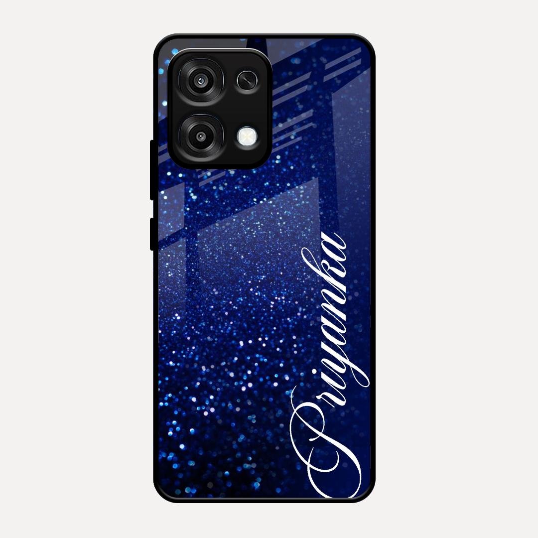 Glitter Customize Glass Case Cover Blue For Oppo F31 5G