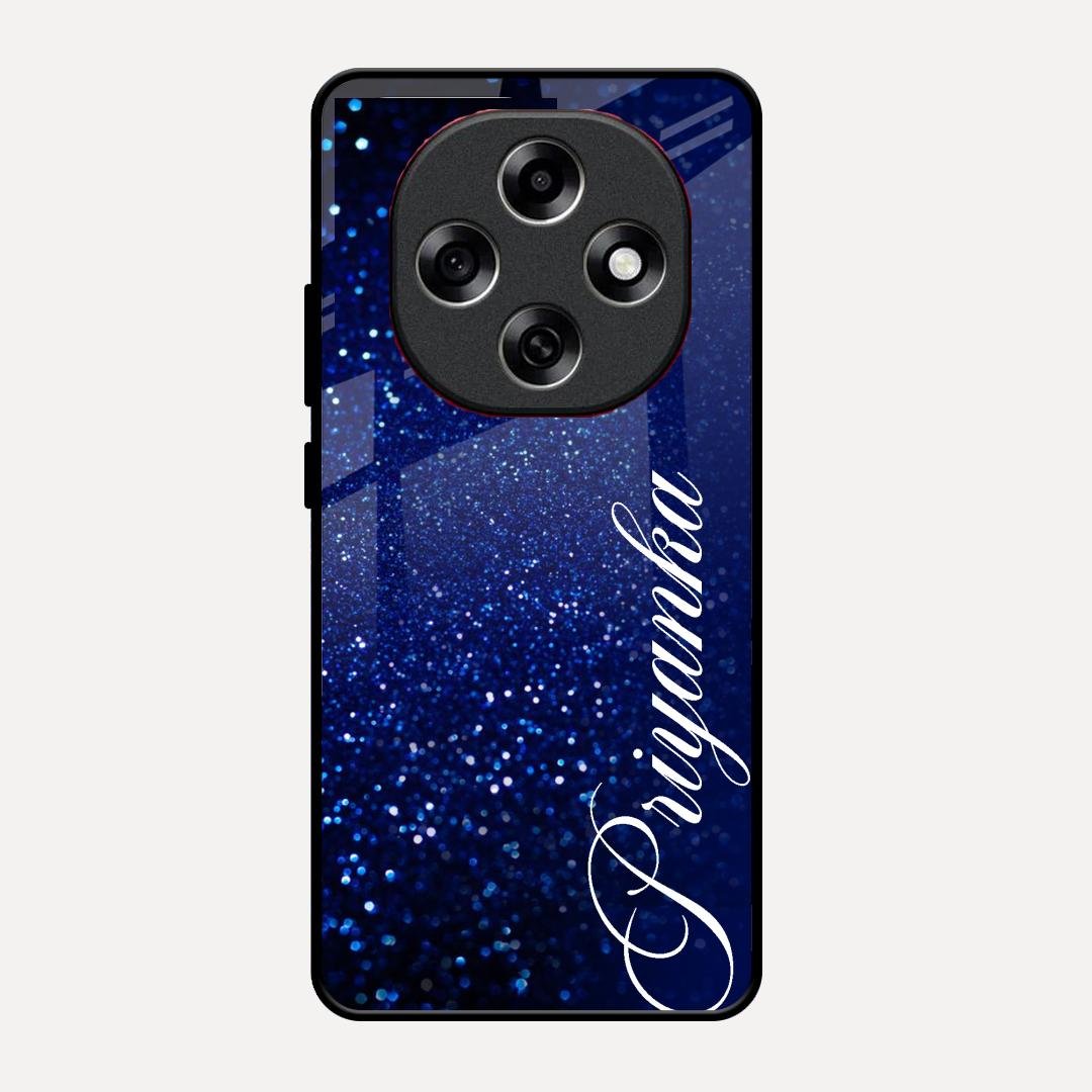 Glitter Customize Glass Case Cover Blue For Oppo F31 Pro 5G