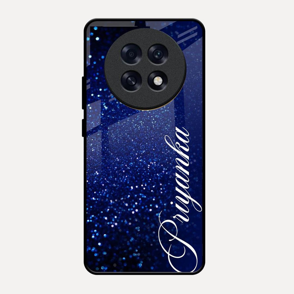 Glitter Customize Glass Case Cover Blue For Oppo F31 Pro Plus 5G