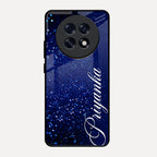Glitter Customize Glass Case Cover Blue For Oppo F31 Pro Plus 5G