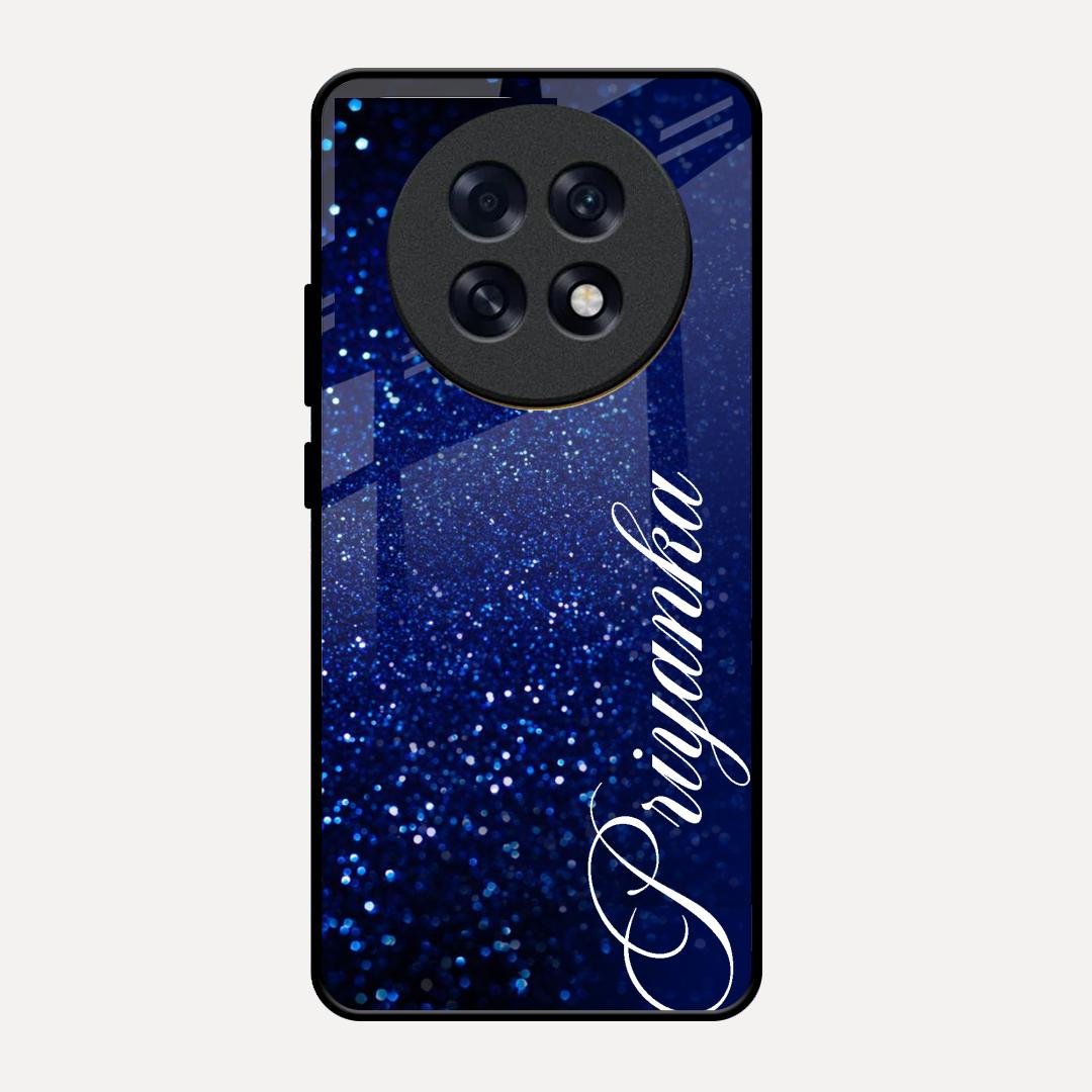 Glitter Customize Glass Case Cover Blue For Oppo F31 Pro Plus 5G