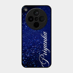 Glitter Customize Glass Case Cover Blue For Oppo Find X8 5G