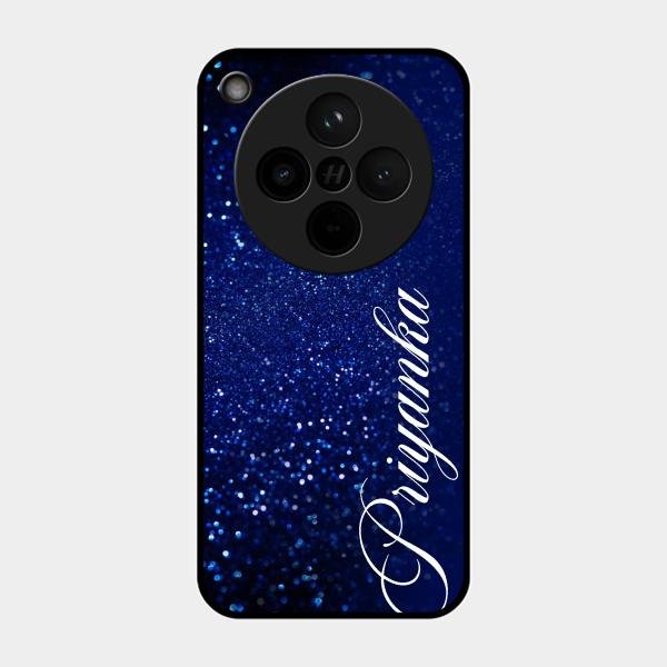 Glitter Customize Glass Case Cover Blue For Oppo Find X8 5G