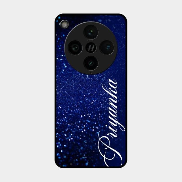 Glitter Customize Glass Case Cover Blue For Oppo Find X8 Pro 5G