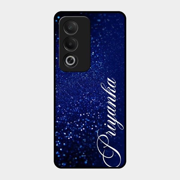 Glitter Customize Glass Case Cover Blue For Oppo K12X 5G
