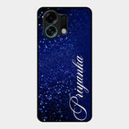 Glitter Customize Glass Case Cover Blue For Oppo K13 Turbo 5G