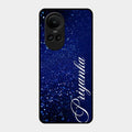 Glitter Customize Glass Case Cover Blue For Oppo Reno 10 5G