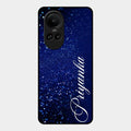 Glitter Customize Glass Case Cover Blue For Oppo Reno 10 Pro 5G