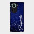 Glitter Customize Glass Case Cover Blue For Oppo Reno 11 5G