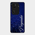 Glitter Customize Glass Case Cover Blue For Oppo Reno 11 Pro 5G