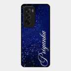 Glitter Customize Glass Case Cover Blue For Oppo Reno 12 5G