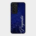 Glitter Customize Glass Case Cover Blue For Oppo Reno 12 Pro 5G