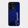 Glitter Customize Glass Case Cover Blue For Oppo Reno 13 5G
