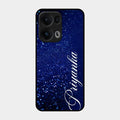 Glitter Customize Glass Case Cover Blue For Oppo Reno 13 Pro 5G