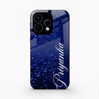 Glitter Customize Glass Case Cover Blue For Oppo Reno 15 5G