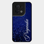 Glitter Customize Glass Case Cover Blue For Oppo Reno 8 5G