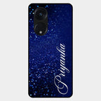 Glitter Customize Glass Case Cover Blue For Oppo Reno 8T 5G