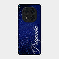 Glitter Customize Glass Case Cover Blue For Poco X7 5G