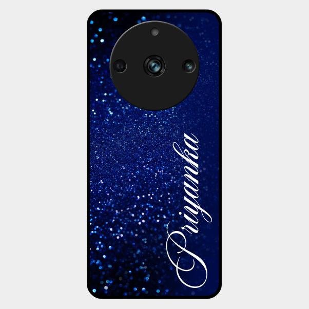 Glitter Customize Glass Case Cover Blue For Realme 11 Pro Plus 5G