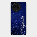 Glitter Customize Glass Case Cover Blue For Realme 11X 5G