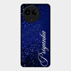 Glitter Customize Glass Case Cover Blue For Realme 11X 5G