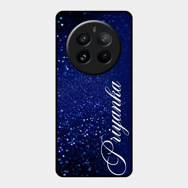 Glitter Customize Glass Case Cover Blue For Realme 12 Pro Plus 5G