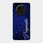 Glitter Customize Glass Case Cover Blue For Realme 13 5G