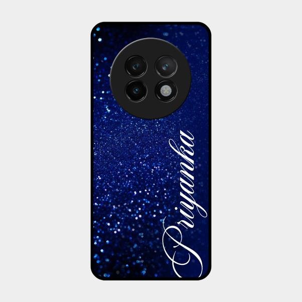 Glitter Customize Glass Case Cover Blue For Realme 13 Plus 5G