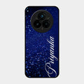 Glitter Customize Glass Case Cover Blue For Realme 14 Pro 5G