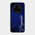 Glitter Customize Glass Case Cover Blue For Realme 14 Pro 5G
