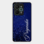 Glitter Customize Glass Case Cover Blue For Realme 15 Pro 5G