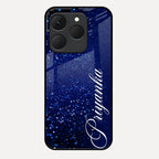 Glitter Customize Glass Case Cover Blue For Realme 15T 5G