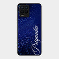Glitter Customize Glass Case Cover Blue For Realme 8 Pro