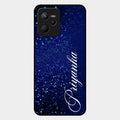 Glitter Customize Glass Case Cover Blue For Realme C35