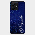 Glitter Customize Glass Case Cover Blue For Realme C53