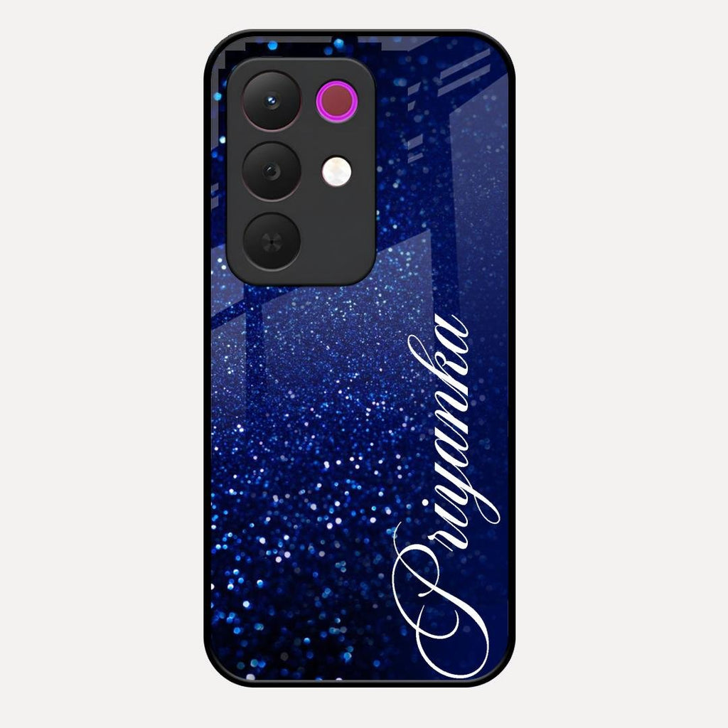 Glitter Customize Glass Case Cover Blue For Realme C85 5G