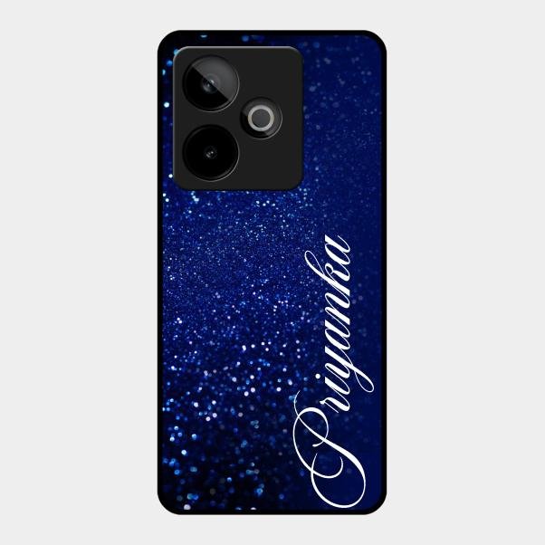Glitter Customize Glass Case Cover Blue For Realme Gt 7 5G